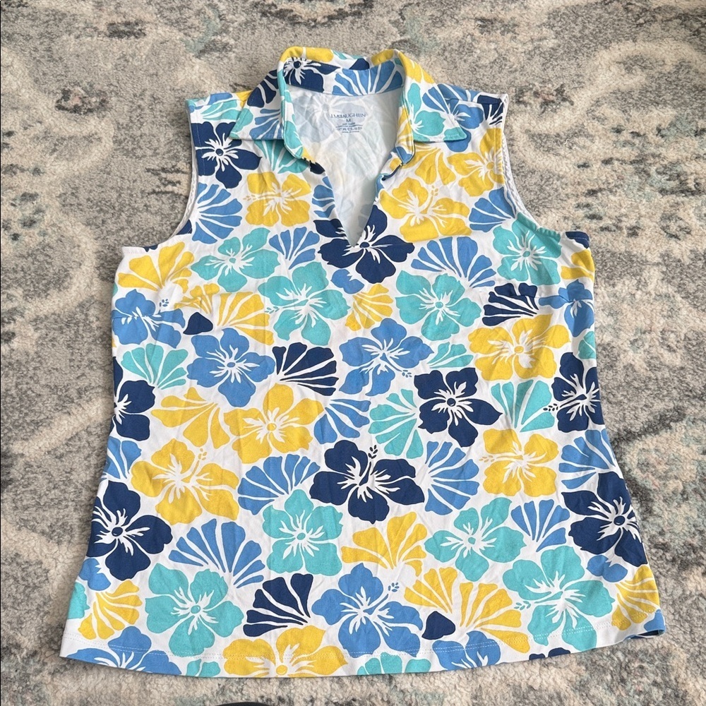 J McLaughlin Floral Tank Summer Size Medium